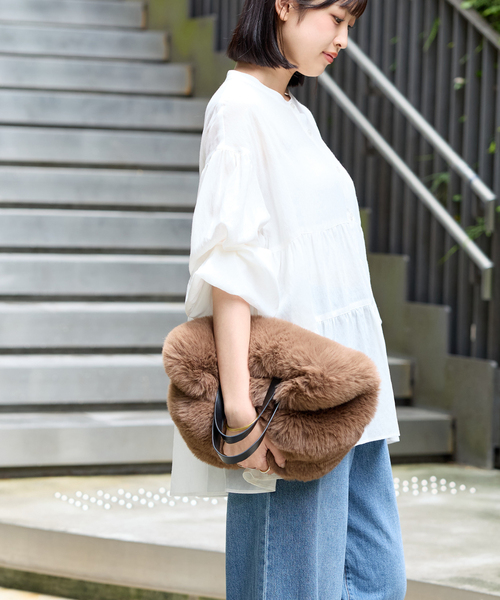JOURNAL STANDARD relume(ジャーナルスタンダード レリューム)の「《WEB限定》バンドカラーティアードブラウス(シャツ/ブラウス・レディース・ホワイト/ブラック・FREE)」の14枚目の写真