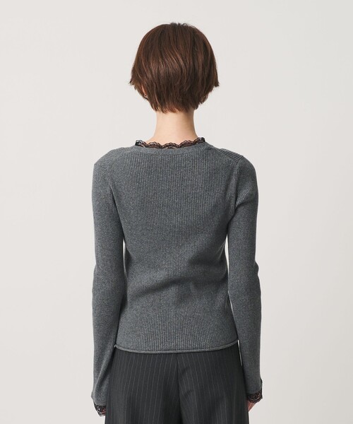 BEAUTY&YOUTH UNITED ARROWS(ビューティーアンドユースユナイテッドアローズ)の「コットンカシミヤ レーストリム Vネックカーディガン ウォッシャブル(カーディガン/ボレロ・レディース・グレー/オフホワイト/ブラック・FREE)」の15枚目の写真
