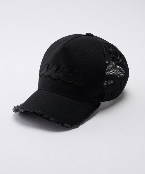 wjk(ダヴルジェイケイ)の「mko13835-wave cut-off mesh cap メッシュキャップ(810 mw05j)(キャップ・メンズ・ホワイト×ブラック/ブラック・FREE)」の15枚目の写真