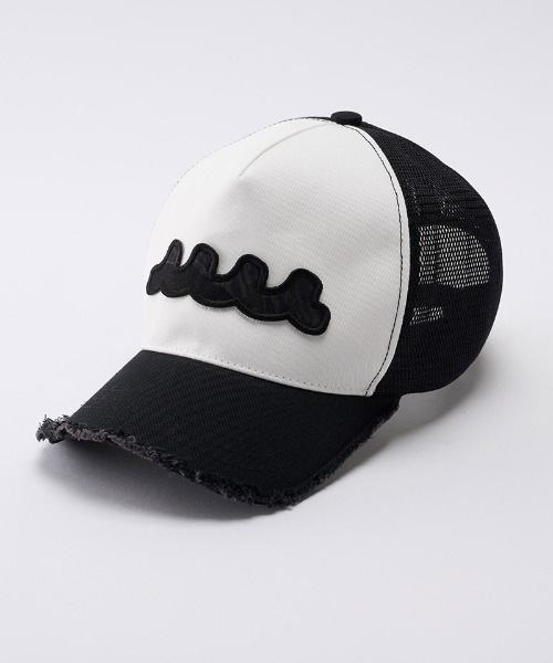wjk(ダヴルジェイケイ)の「mko13835-wave cut-off mesh cap メッシュキャップ(810 mw05j)(キャップ・メンズ・ホワイト×ブラック/ブラック・FREE)」の16枚目の写真