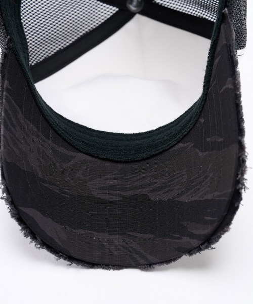 wjk(ダヴルジェイケイ)の「mko13835-wave cut-off mesh cap メッシュキャップ(810 mw05j)(キャップ・メンズ・ホワイト×ブラック/ブラック・FREE)」の3枚目の写真