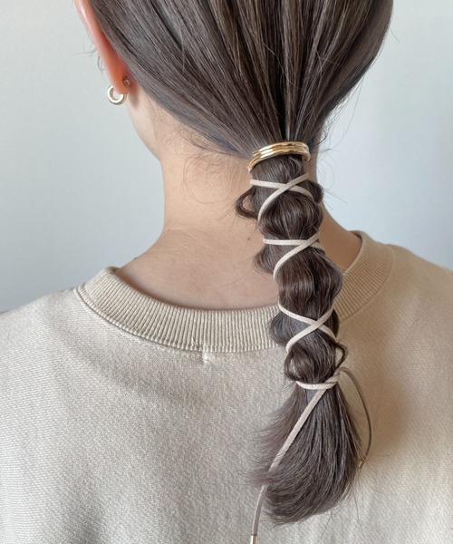 グルグルヘアフックスエードリボン