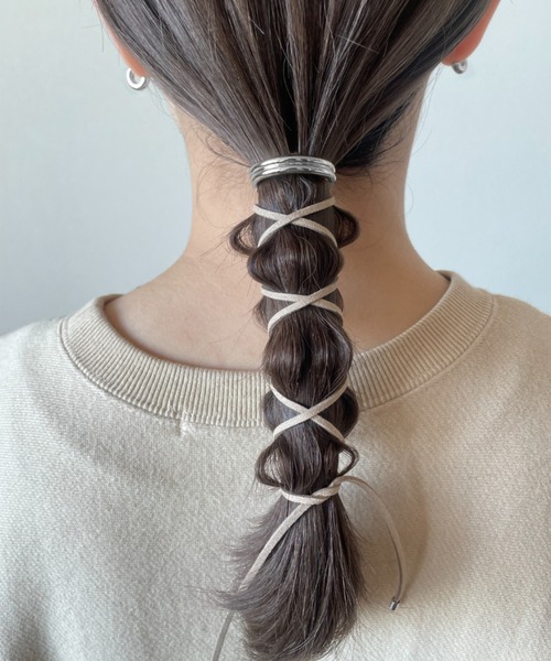 グルグルヘアフックスエードリボン