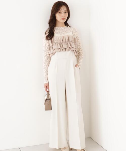 PROPORTION BODY DRESSING(プロポーションボディドレッシング)の「フリルカラーオールインワン / 1216240911(つなぎ/オールインワン・レディース・ベージュ/ブラック・MEDIUM/P/S)」の2枚目の写真
