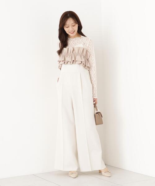 PROPORTION BODY DRESSING(プロポーションボディドレッシング)の「フリルカラーオールインワン / 1216240911(つなぎ/オールインワン・レディース・ベージュ/ブラック・MEDIUM/P/S)」の5枚目の写真