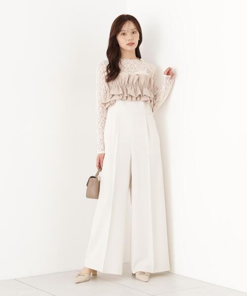 PROPORTION BODY DRESSING(プロポーションボディドレッシング)の「フリルカラーオールインワン / 1216240911(つなぎ/オールインワン・レディース・ベージュ/ブラック・MEDIUM/P/S)」の6枚目の写真