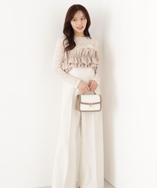 PROPORTION BODY DRESSING(プロポーションボディドレッシング)の「フリルカラーオールインワン / 1216240911(つなぎ/オールインワン・レディース・ベージュ/ブラック・MEDIUM/P/S)」の9枚目の写真