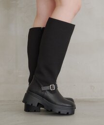 【9.19(土)0:00新サイズ発売】ベルトスウィッチロングブーツ