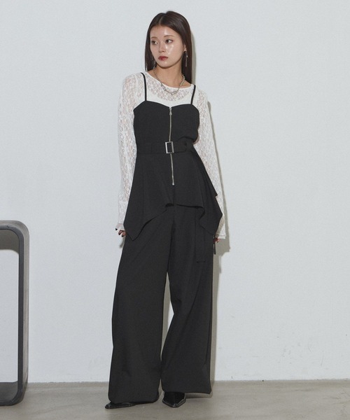 PAGEBOY(ページボーイ)の「リンクセットパンツ/スラックス【セットアップ対応】(スラックス・レディース・ドット/ブラック・FREE)」の5枚目の写真