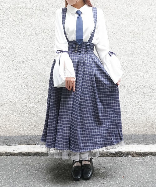 axes femme POETIQUE(アクシーズファムポエティック)の「ディテクティブチェックSK(スカート・レディース・ブラック/ネイビー/ブラウン・MEDIUM)」の3枚目の写真
