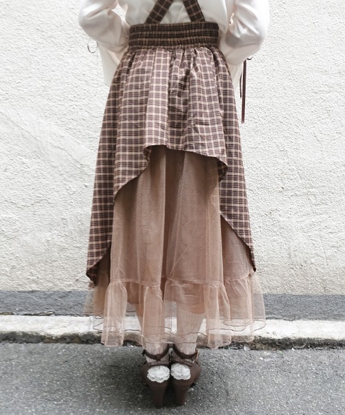 axes femme POETIQUE(アクシーズファムポエティック)の「ディテクティブチェックSK(スカート・レディース・ブラック/ネイビー/ブラウン・MEDIUM)」の13枚目の写真