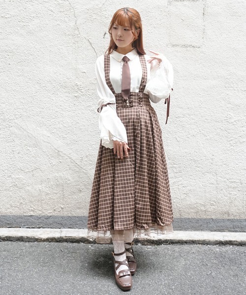 axes femme POETIQUE(アクシーズファムポエティック)の「ディテクティブチェックSK(スカート・レディース・ブラック/ネイビー/ブラウン・MEDIUM)」の7枚目の写真