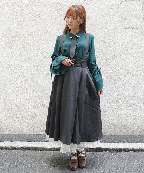 axes femme POETIQUE(アクシーズファムポエティック)の「ディテクティブチェックSK(スカート・レディース・ブラック/ネイビー/ブラウン・MEDIUM)」の8枚目の写真
