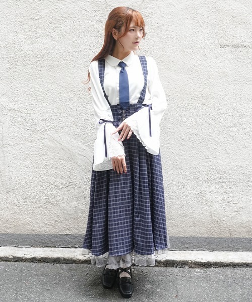 axes femme POETIQUE(アクシーズファムポエティック)の「ディテクティブチェックSK(スカート・レディース・ブラック/ネイビー/ブラウン・MEDIUM)」の9枚目の写真