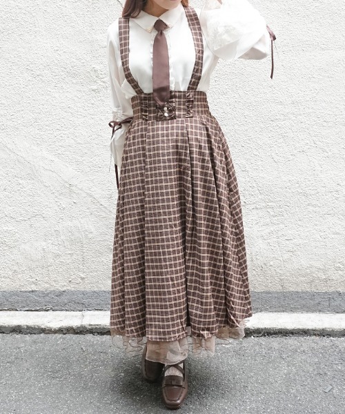 axes femme POETIQUE(アクシーズファムポエティック)の「ディテクティブチェックSK(スカート・レディース・ブラック/ネイビー/ブラウン・MEDIUM)」の10枚目の写真
