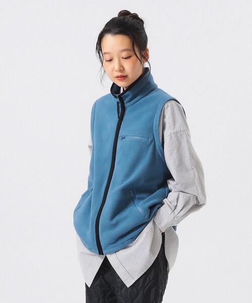BEAMS BOY（ビームスボーイ）の「デタッチ フリース ブルゾン（ブルゾン・レディース・ブラウン/サックスブルー・1/2/0）」の7枚目の写真