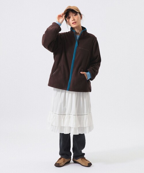 BEAMS BOY（ビームスボーイ）の「デタッチ フリース ブルゾン（ブルゾン・レディース・ブラウン/サックスブルー・1/2/0）」の6枚目の写真
