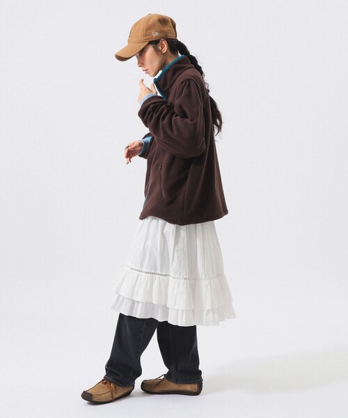 BEAMS BOY（ビームスボーイ）の「デタッチ フリース ブルゾン（ブルゾン・レディース・ブラウン/サックスブルー・1/2/0）」の5枚目の写真