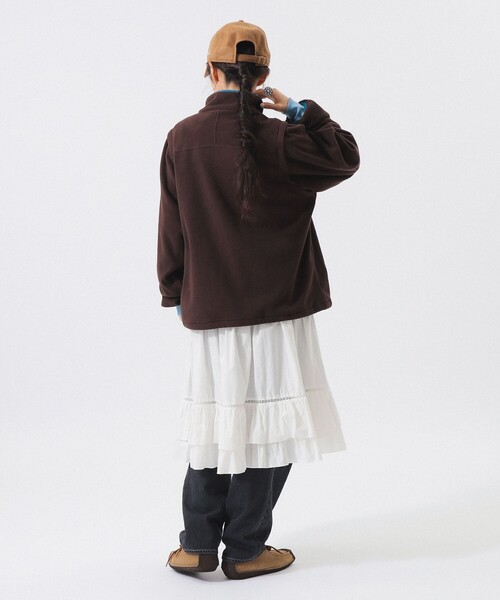 BEAMS BOY（ビームスボーイ）の「デタッチ フリース ブルゾン（ブルゾン・レディース・ブラウン/サックスブルー・1/2/0）」の4枚目の写真