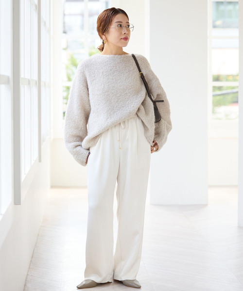 IENA(イエナ)の「リサイクルダブルサテンイージーパンツ(その他パンツ・レディース・ブラック/アイボリー/チャコールグレー・40/36/34/38)」の8枚目の写真