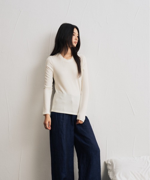 JOCOSA(ジョコサ)の「【選べるネックタイプ】ウール 微起毛 ニットトップス(ニット/セーター・レディース・チャコールグレー/グレー/パープル系その他/ベージュ系その他/パープル系その他2/ベージュ系その他2/ブラック/ブラック系その他/アイボリー系3/アイボリー系2/ベージュ/グレー系その他2/ラベンダー/ブルー/その他2/その他1/ブルー系その他/ブラック系その他2/アイボリー/グレー系その他・M/L)」の22枚目の写真