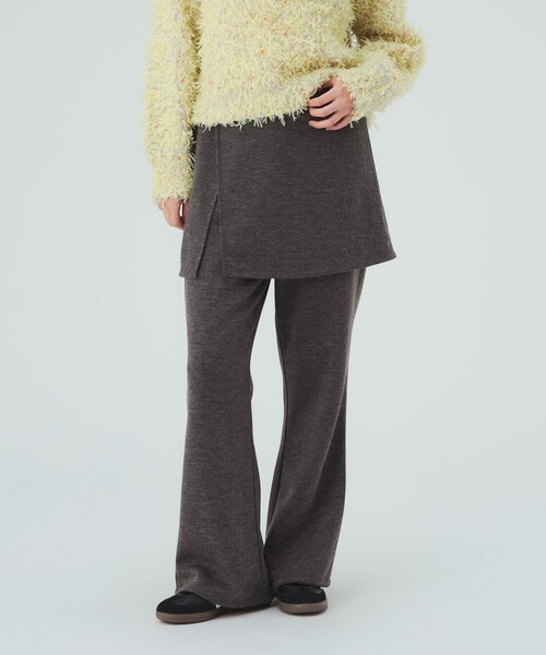 BEAMS HEART(ビームスハート)の「ラップスカート付き カット パンツ(スラックス・レディース・ダークブラウン/チャコールグレー/ブラック・FREE)」の3枚目の写真