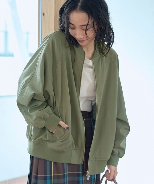 coen(コーエン)の「ポリツイルMA-1ブルゾン(MA-1・レディース・ナチュラル/ブラック/オリーブ・FREE)」の3枚目の写真