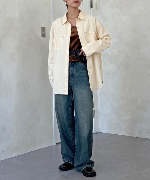 CPCM（シーピーシーエム）の「【WEB限定】ベーシックシャツジャケット（シャツ/ブラウス・レディース・レッド/ネイビー/ホワイト・FREE）」の17枚目の写真