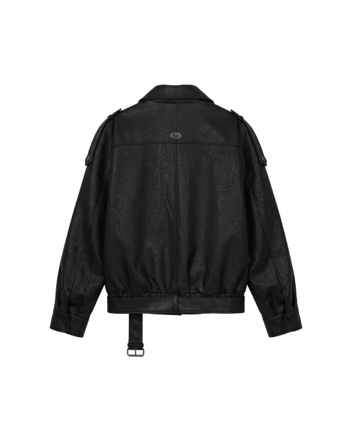VOONT(ブント)の「Belt High-Neck Leather Jacket (BLACK)(ライダースジャケット・レディース・ブラック・OS)」の13枚目の写真