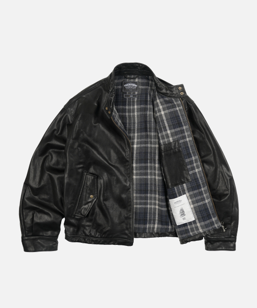 FRIZMWORKS（フリズムワークス）の「WAXED COWHIDE BUDDY HARRINGTON JACKET _ BLACK（ライダースジャケット・メンズ・その他・SMALL/MEDIUM/LARGE/X-LARGE）」の2枚目の写真