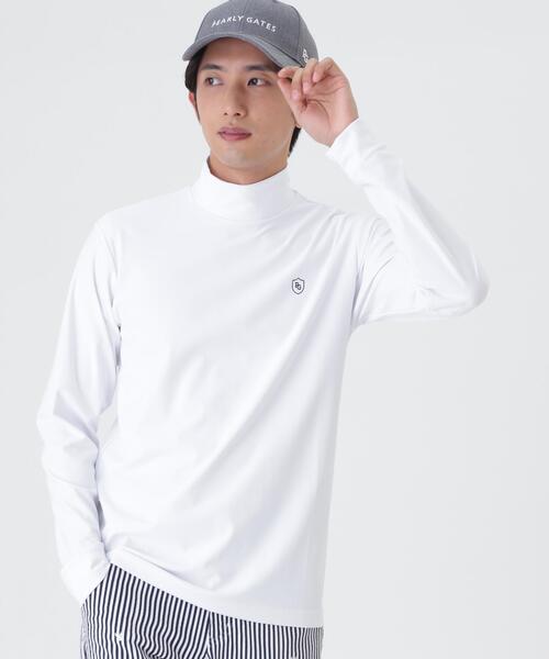 PEARLY GATES(パーリーゲイツ)の「トゥルーボーテトリコットストレッチ長袖ハイネックカットソー (MENS)(Tシャツ/カットソー・メンズ・ホワイト/ネイビー・LARGE/MEDIUM/X-LARGE)」の3枚目の写真