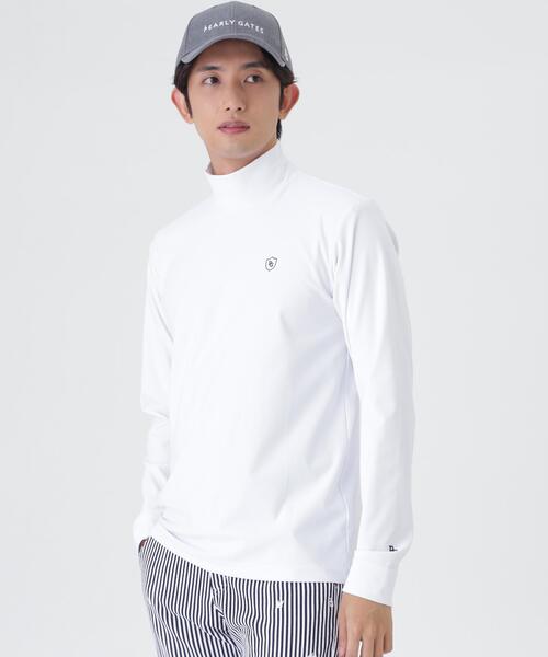 PEARLY GATES(パーリーゲイツ)の「トゥルーボーテトリコットストレッチ長袖ハイネックカットソー (MENS)(Tシャツ/カットソー・メンズ・ホワイト/ネイビー・LARGE/MEDIUM/X-LARGE)」の4枚目の写真