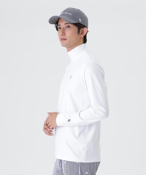 PEARLY GATES(パーリーゲイツ)の「トゥルーボーテトリコットストレッチ長袖ハイネックカットソー (MENS)(Tシャツ/カットソー・メンズ・ホワイト/ネイビー・LARGE/MEDIUM/X-LARGE)」の7枚目の写真