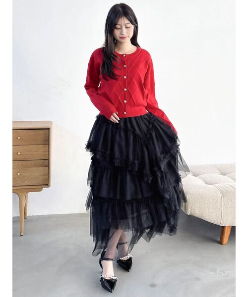 dazzlin(ダズリン)の「ロゴ刺繍シンプルカーデ(カーディガン/ボレロ・レディース・ネイビー/レッド/ブルー/アイボリー・FREE)」の14枚目の写真