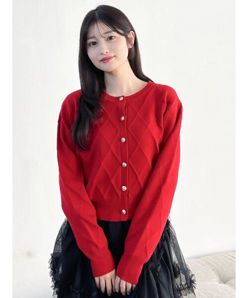 dazzlin(ダズリン)の「ロゴ刺繍シンプルカーデ(カーディガン/ボレロ・レディース・ネイビー/レッド/ブルー/アイボリー・FREE)」の13枚目の写真