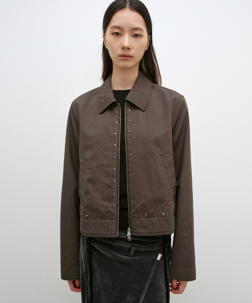INSILENCE WOMEN(インサイレンスウーマン)の「コットンスタッズジャケット ブラウン(その他アウター・レディース・その他・SMALL/MEDIUM)」の1枚目の写真