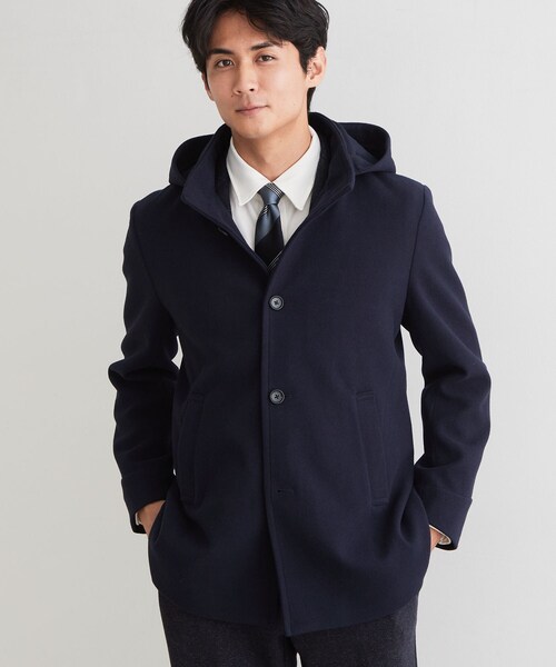 THE SHOP TK （ザ ショップ ティーケー ）の「【洗える／ビジネス兼用／2WAY】ウーリック スタンドカラーコート（その他アウター・メンズ・ネイビー/ブラック/グレー系その他2・03/02/04）」の3枚目の写真