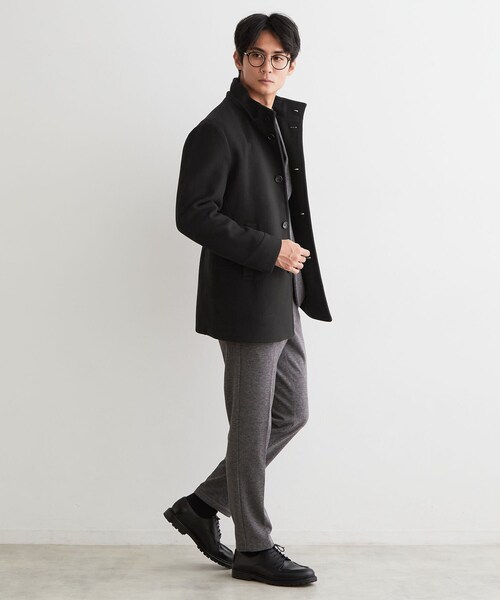 THE SHOP TK （ザ ショップ ティーケー ）の「【洗える／ビジネス兼用／2WAY】ウーリック スタンドカラーコート（その他アウター・メンズ・ネイビー/ブラック/グレー系その他2・03/02/04）」の9枚目の写真