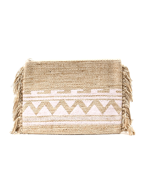 Lilas Campbell（リラキャンベル）の「LP MIX Linencluchortega（クラッチバッグ・レディース・ホワイト/ブラック・FREE）」の2枚目の写真