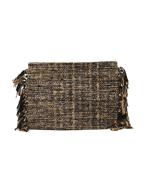 Lilas Campbell（リラキャンベル）の「LP MIX Linencluchortega（クラッチバッグ・レディース・ホワイト/ブラック・FREE）」の3枚目の写真