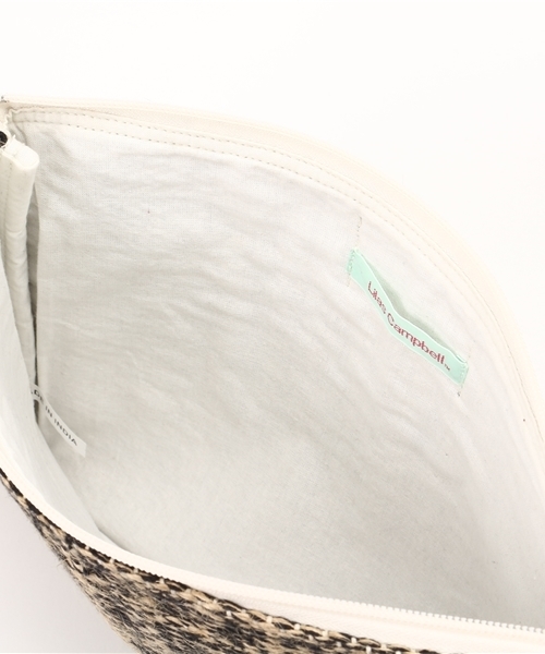 Lilas Campbell（リラキャンベル）の「LP MIX Linencluchortega（クラッチバッグ・レディース・ホワイト/ブラック・FREE）」の6枚目の写真