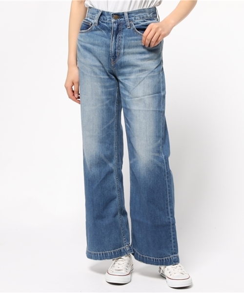 X-girl（エックスガール）の「【NYLON JAPAN掲載】DENIM BAGGY PANTS /デニムパンツ/バギー/太めシルエット/トレンド/インディゴ（デニムパンツ・レディース・インディゴブルー/ライトインディゴブルー・1/0/2）」の14枚目の写真