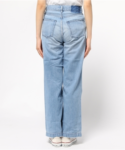 X-girl（エックスガール）の「【NYLON JAPAN掲載】DENIM BAGGY PANTS /デニムパンツ/バギー/太めシルエット/トレンド/インディゴ（デニムパンツ・レディース・インディゴブルー/ライトインディゴブルー・1/0/2）」の5枚目の写真