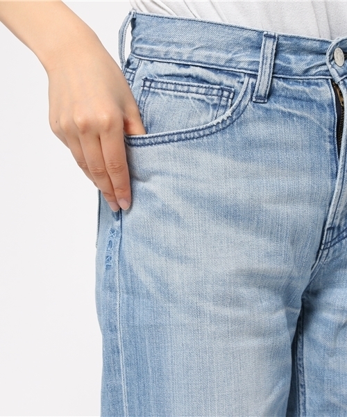 X-girl（エックスガール）の「【NYLON JAPAN掲載】DENIM BAGGY PANTS /デニムパンツ/バギー/太めシルエット/トレンド/インディゴ（デニムパンツ・レディース・インディゴブルー/ライトインディゴブルー・1/0/2）」の8枚目の写真