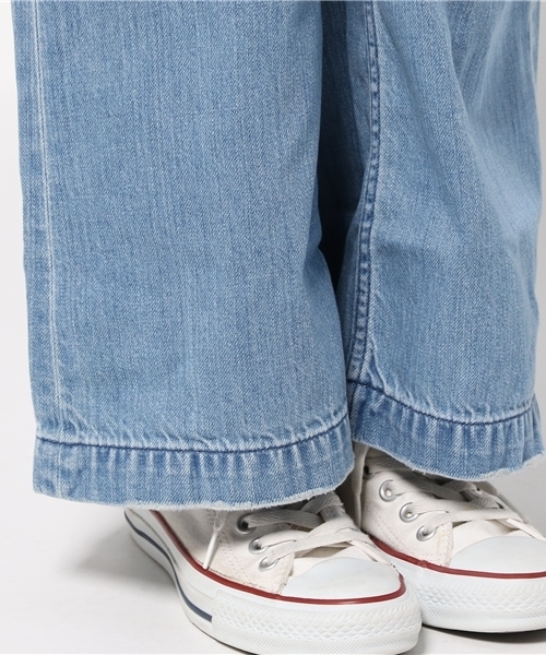 X-girl（エックスガール）の「【NYLON JAPAN掲載】DENIM BAGGY PANTS /デニムパンツ/バギー/太めシルエット/トレンド/インディゴ（デニムパンツ・レディース・インディゴブルー/ライトインディゴブルー・1/0/2）」の9枚目の写真