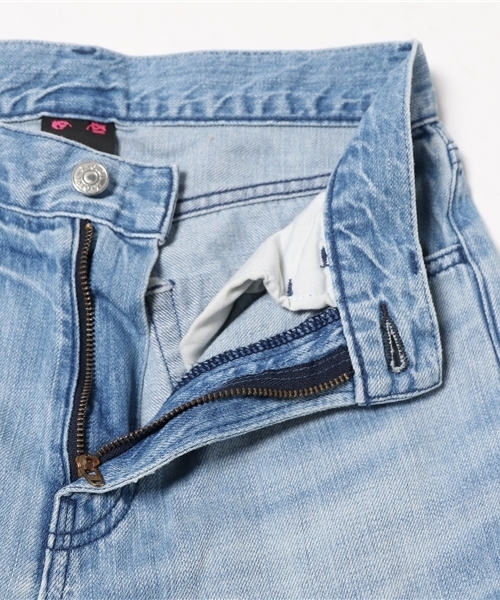 X-girl（エックスガール）の「【NYLON JAPAN掲載】DENIM BAGGY PANTS /デニムパンツ/バギー/太めシルエット/トレンド/インディゴ（デニムパンツ・レディース・インディゴブルー/ライトインディゴブルー・1/0/2）」の10枚目の写真