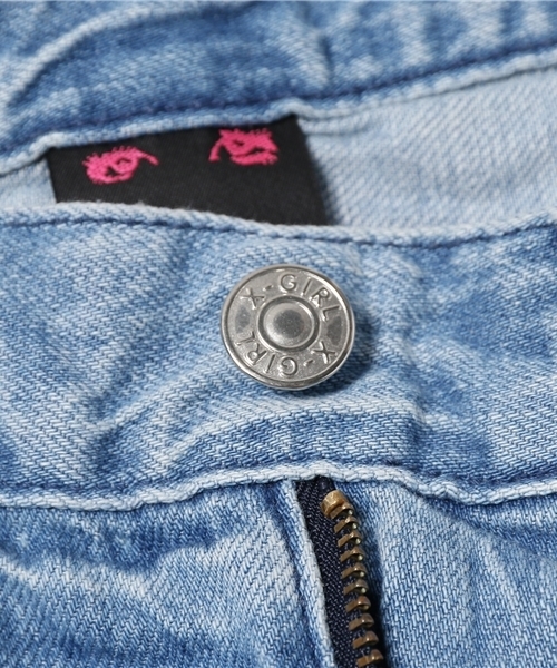 X-girl（エックスガール）の「【NYLON JAPAN掲載】DENIM BAGGY PANTS /デニムパンツ/バギー/太めシルエット/トレンド/インディゴ（デニムパンツ・レディース・インディゴブルー/ライトインディゴブルー・1/0/2）」の12枚目の写真