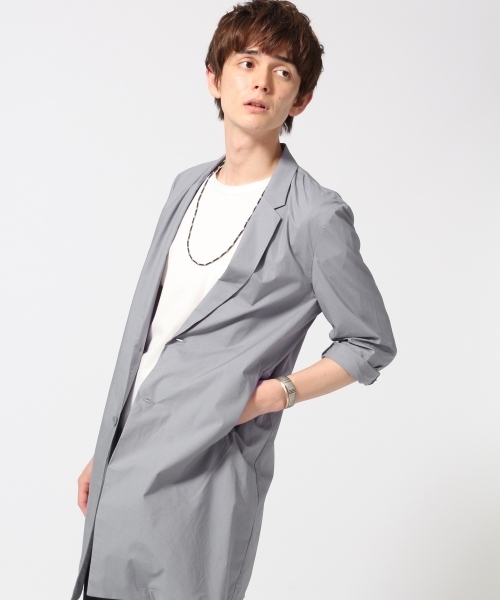 HARE（ハレ）の「チェスターシャツ8分袖(HARE)（シャツ/ブラウス・メンズ・ライトグレー/ブルー/ブラック・MEDIUM/SMALL/LARGE）」の3枚目の写真