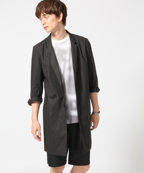 HARE（ハレ）の「チェスターシャツ8分袖(HARE)（シャツ/ブラウス・メンズ・ライトグレー/ブルー/ブラック・MEDIUM/SMALL/LARGE）」の2枚目の写真