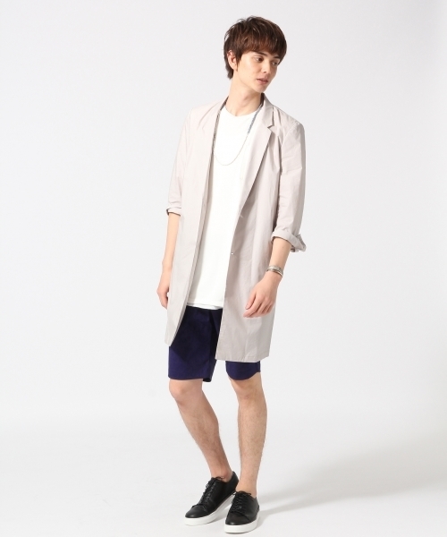 HARE（ハレ）の「チェスターシャツ8分袖(HARE)（シャツ/ブラウス・メンズ・ライトグレー/ブルー/ブラック・MEDIUM/SMALL/LARGE）」の14枚目の写真